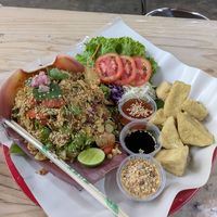 Pomelo Salad with Deep Fried Tofu at Green Food in Chiang Mai
