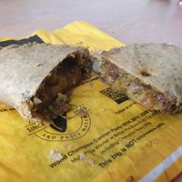 Vegan curry pasty at Rowe's Cornish Bakers in Newquay