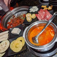 Some of the table options (meat pictured as well) at Molo Asian BBQ and Hotpot in Appleton