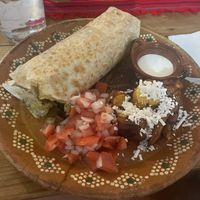 Vegetarian burrito  at Luna Pach in Valladolid