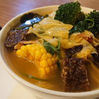 Thai style hotpot, 150 NTD, includes unlimited rice at SuDe VEG in Taipei