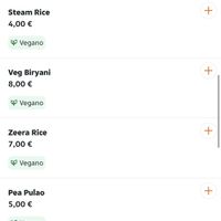 Vegan ricee  at Raj Darbar in Padua