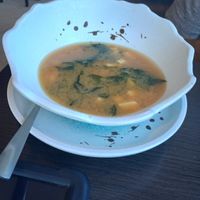 Miso soup with tofu and seaweed at YI SUSHI in Bastia Umbra