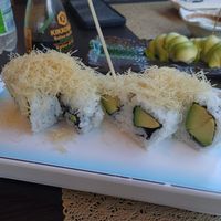 Sushi rolls made vegan for us (without cheese) at YI SUSHI in Bastia Umbra