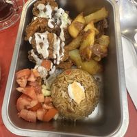 Mostrito- fried mushroom, fried potatoes, and rice   at Ongo in Porto