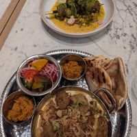 Thali and chicken skewers at Mildreds - Victoria in South West London