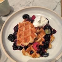 Berries waffle at Mildreds - Victoria in South West London