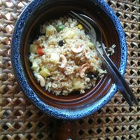 Baked Rice with pineapple 60 baht at Fuang Vegetarian in Chiang Mai