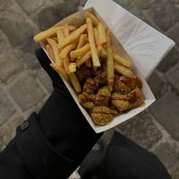 Currywuescht mit pommes  at Alles Wurscht  in Vienna