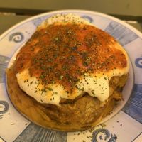 Soy meat börek (150 TL)  at Zeus Vegkek in Izmir