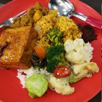 Mixed vegetarian rice at Green Vegetarian 三德 - YewTee in West Singapore