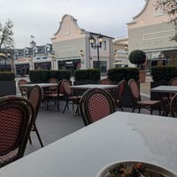 Outdoor seating at YVR - Hula Poke - Domestic Terminal in Richmond