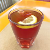 Home made ice tea at Hotel Restaurant du Cerf in Soubey