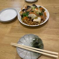 べりそば crispy noodles with starchy vegetables at Keiai - 桂愛 in Hiroshima