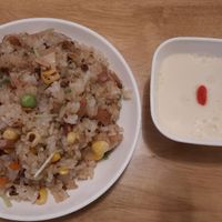 Fried rice and desert that came with combo item at Keiai - 桂愛 in Hiroshima