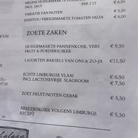 Menu desserts  at CHALAZA in Valkenburg
