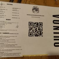 Menu at Quinoa in Barcelona