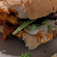 Jackfruit burger at Quinoa in Barcelona