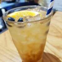 Mango ice tea at Quinoa in Barcelona