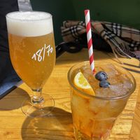 Mango Ice Tea €2.80 / Cervezas Caña €2.80   at Quinoa in Barcelona