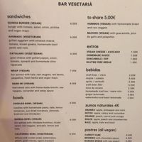 Summer festival menu English  at Quinoa in Barcelona