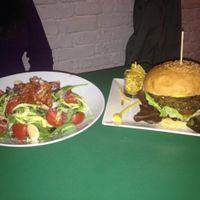 loved The lentil burger and zucchini spaghetti salad at Quinoa in Barcelona