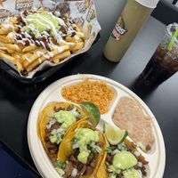 Taco plate, asada tacos  at Tacos Veganos II Avondale   in Avondale