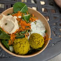 Falafel salad at Slice Of Muskoka in Huntsville