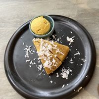 Kerala Banana Cake with Mango icecream  at Go Native Whitefield in Bangalore