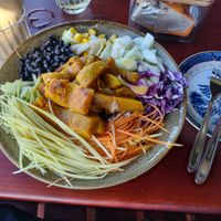 Salad was very good minus the piece on tin foil in it at Nghe Coffee in Hoi An
