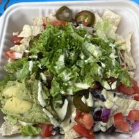 Jackfruit nachos - amazing!!  at Luna's Vegan Eats in Kailua Kona