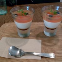 Pudding, each layer was a different experience! The caramel at the bottom was amazing and came as a surprise. Superb presentation! at Sasaya Cafe in Tokyo