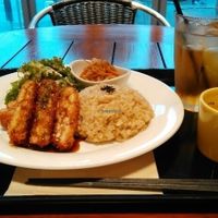 vegan cutlet set at Sasaya Cafe in Tokyo