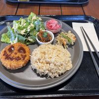 Halloween themed kuroketto (Special of the day) at Sasaya Cafe in Tokyo