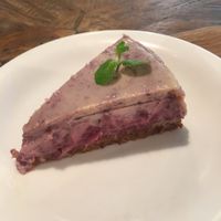 raspberry cheesecake  at Sasaya Cafe in Tokyo