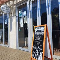 Exterior with signage at Sasaya Cafe in Tokyo