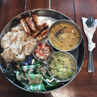 Tempeh and curry  at Sasaya Cafe in Tokyo