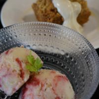 Strawberry Ice-cream and Strawberry Crumble.  at Sasaya Cafe in Tokyo