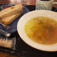 Soup breakfast set at Sasaya Cafe in Tokyo