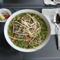 Mien vegan soup with vegan duck and Korean noodles  at Com Bui in Bratislava