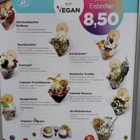 Current menu. Remember to ask for yours to he prepared vegan. at Eismeer in Munich