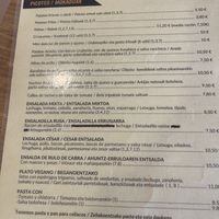 Carta  at Bar Restaurante Acedo in Navarra
