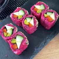 Vegan beet maki  at Mizui Sushi  in Straubing