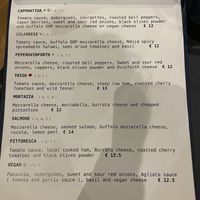 Menu with all (2) vegan options!  at Trigu in Alghero