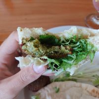 Falafel pita (without the tzatziki) at Orquídeas in La Fortuna