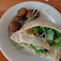 Falafel pita (without the tzatziki) at Orquídeas in La Fortuna