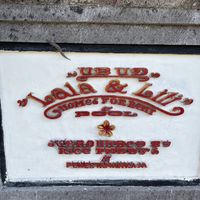 Front sign  at Lala and Lili Warung in Gianyar