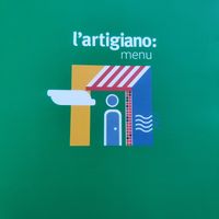 The menu at l'Artigiano  in Kalamata