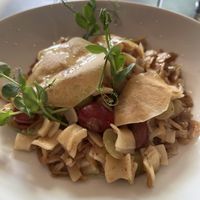 Cabbage and grape pasta (was really good!)  at Trude & Töchter in Vienna