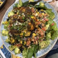 Salad with bean burger added  at Fleur Cuisine Harborside - Rockport in Rockport